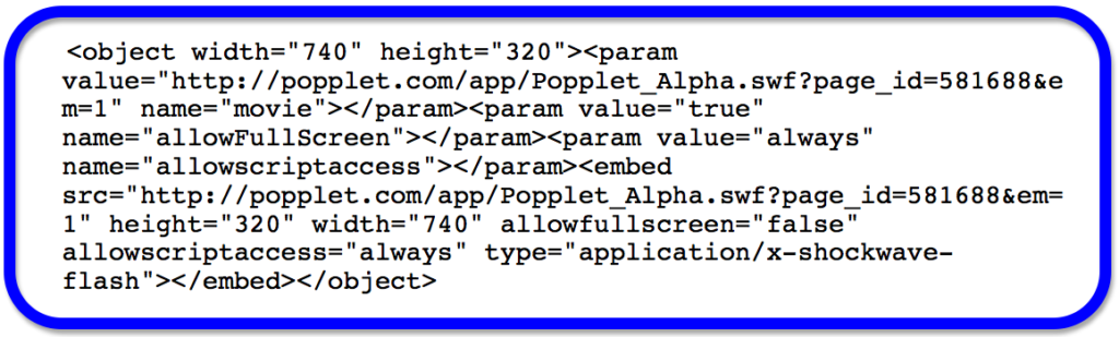 HTML embed code example 2 for Popplet